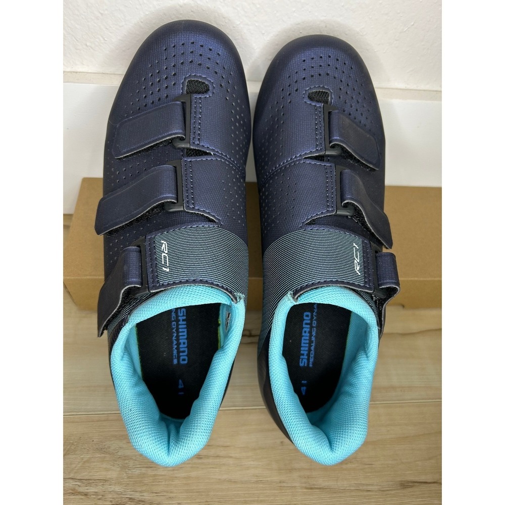 NEW Shimano SH-RC100 RC100 Womens Road Cycling Shoes Navy Blue Size 8.5 9 Cleats - Picture 4 of 12